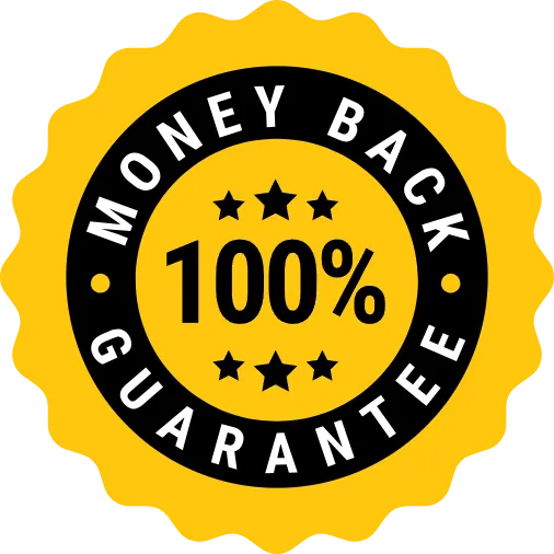 AquaSculpt 100 percent money-back guarantee badge
